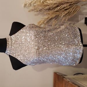 🩷Cable and gauge sequin tank